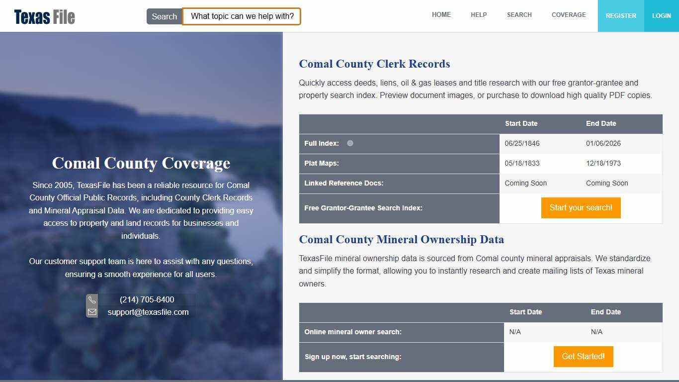 Comal County Clerk Official Public Records | TexasFile