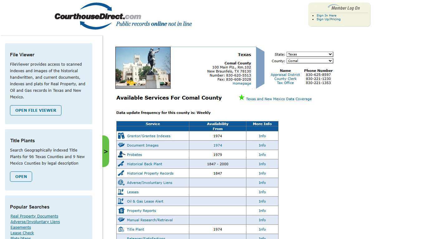 Search Comal County Public Property Records Online | CourthouseDirect.com